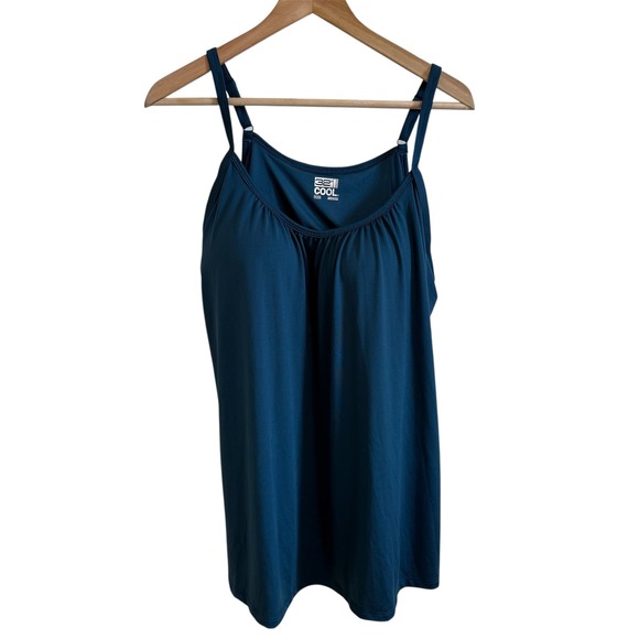 32 Degrees Cool Tank Top Shelf Bra Teal Blue XL/EG Sleeveless Camisole - Picture 1 of 6